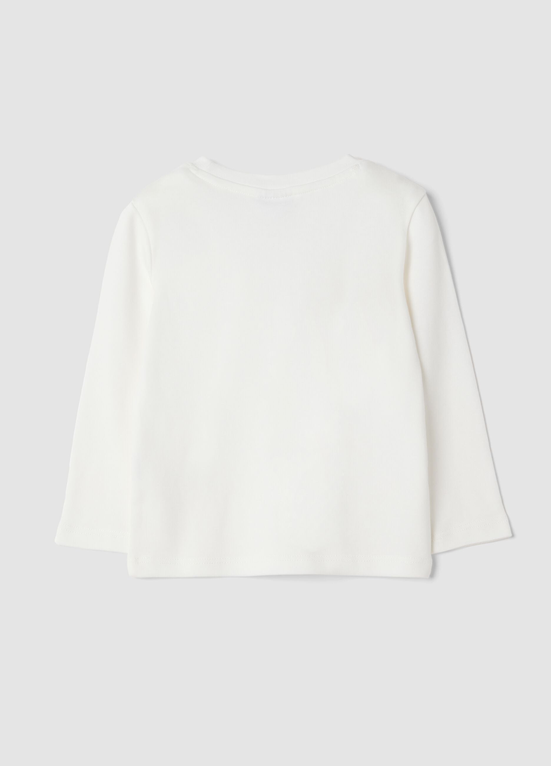 White crew-neck T-shirt in pure organic cotton