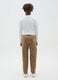 Boys' brown stretch cotton relaxed fit trousers_1