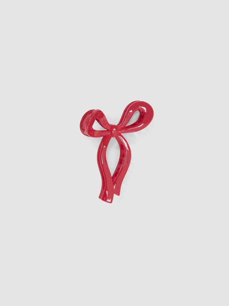 Red bow-shaped hair clip_0