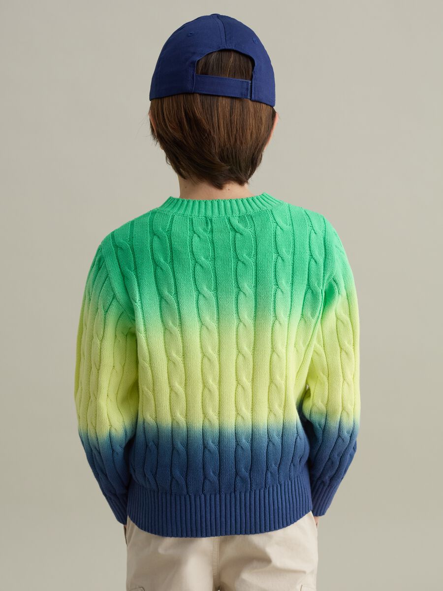 Dip-dye pullover with cable-knit design_1