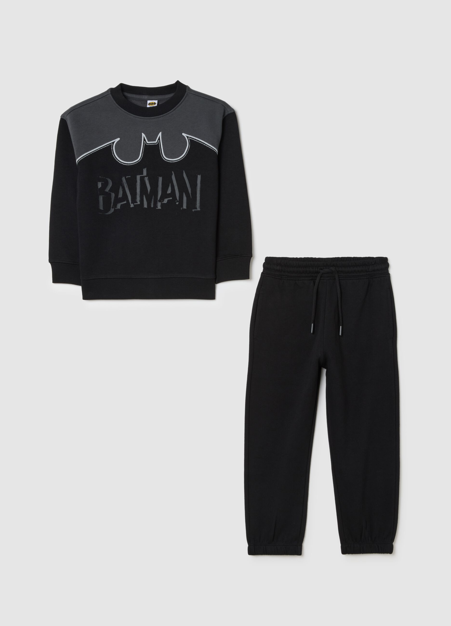 Black tracksuit featuring Batman print
