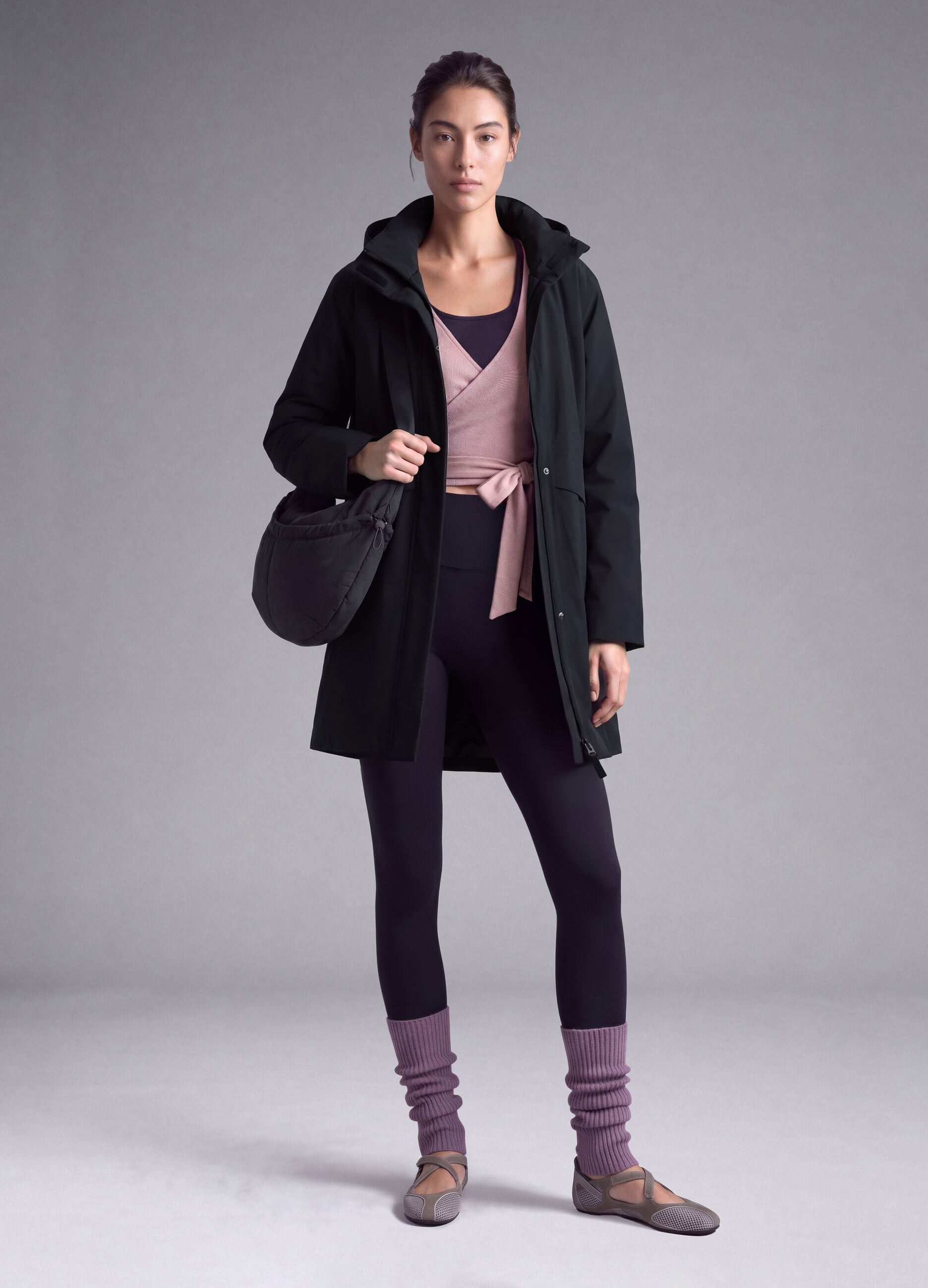 Blue hooded jacket with zip, regular fit