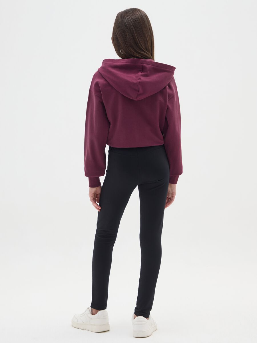 Treggings da ragazza in cotone elasticizzato neri slim fit_1