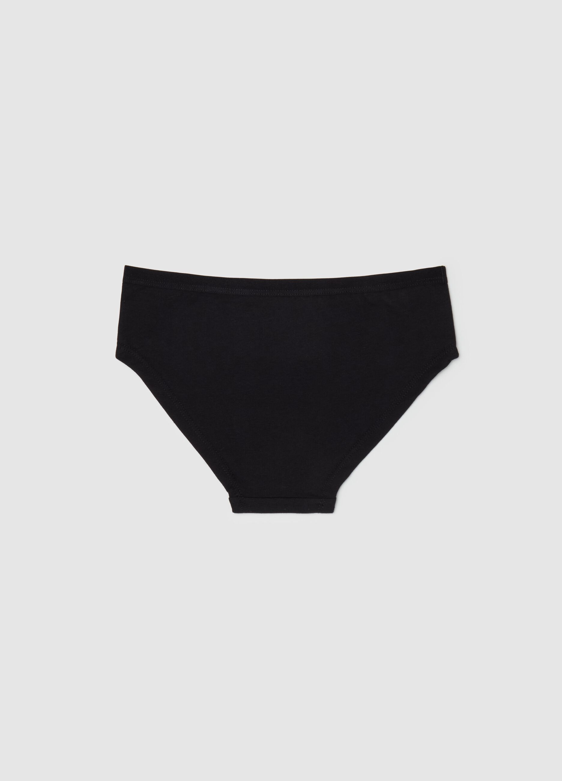 Stretch cotton French knickers with diamanté heart