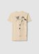 Beige pure cotton short-sleeve T-shirt_4