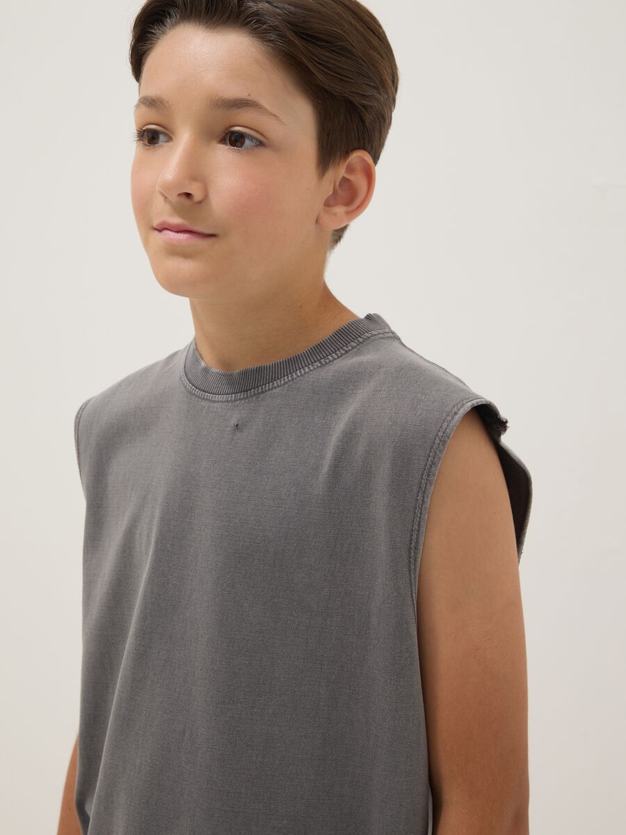 Grey pure cotton vest top_2