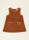 Baby girls&rsquo; brown stretch dress with fringe detailing_0