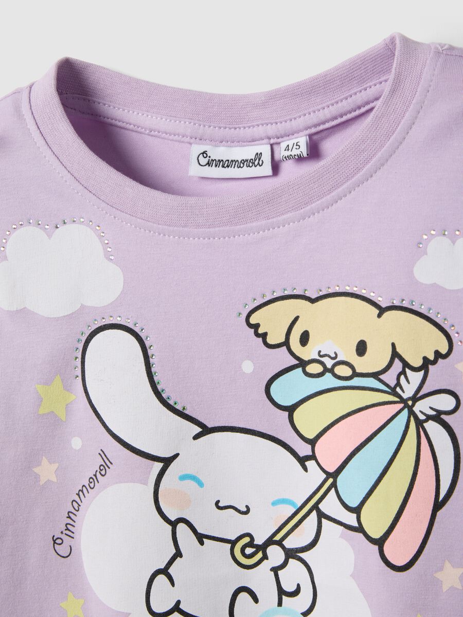 Girls' regular fit purple stretch cotton T-shirt with print_2