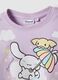 T-shirt in cotone elasticizzato viola da bambina regular fit con stampa_2