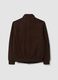 Brown genuine leather bomber jacket with zip_2