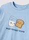 Pigiama azzurro in puro cotone organico con stampa "Best Friend 4 Ever"_2