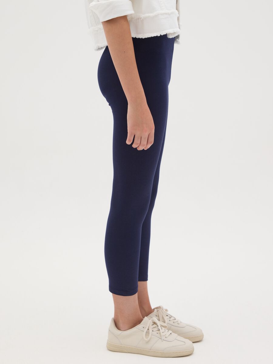 Blue three-quarter stretch leggings_3