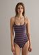 Stretch multicolour striped one-piece swimsuit_0