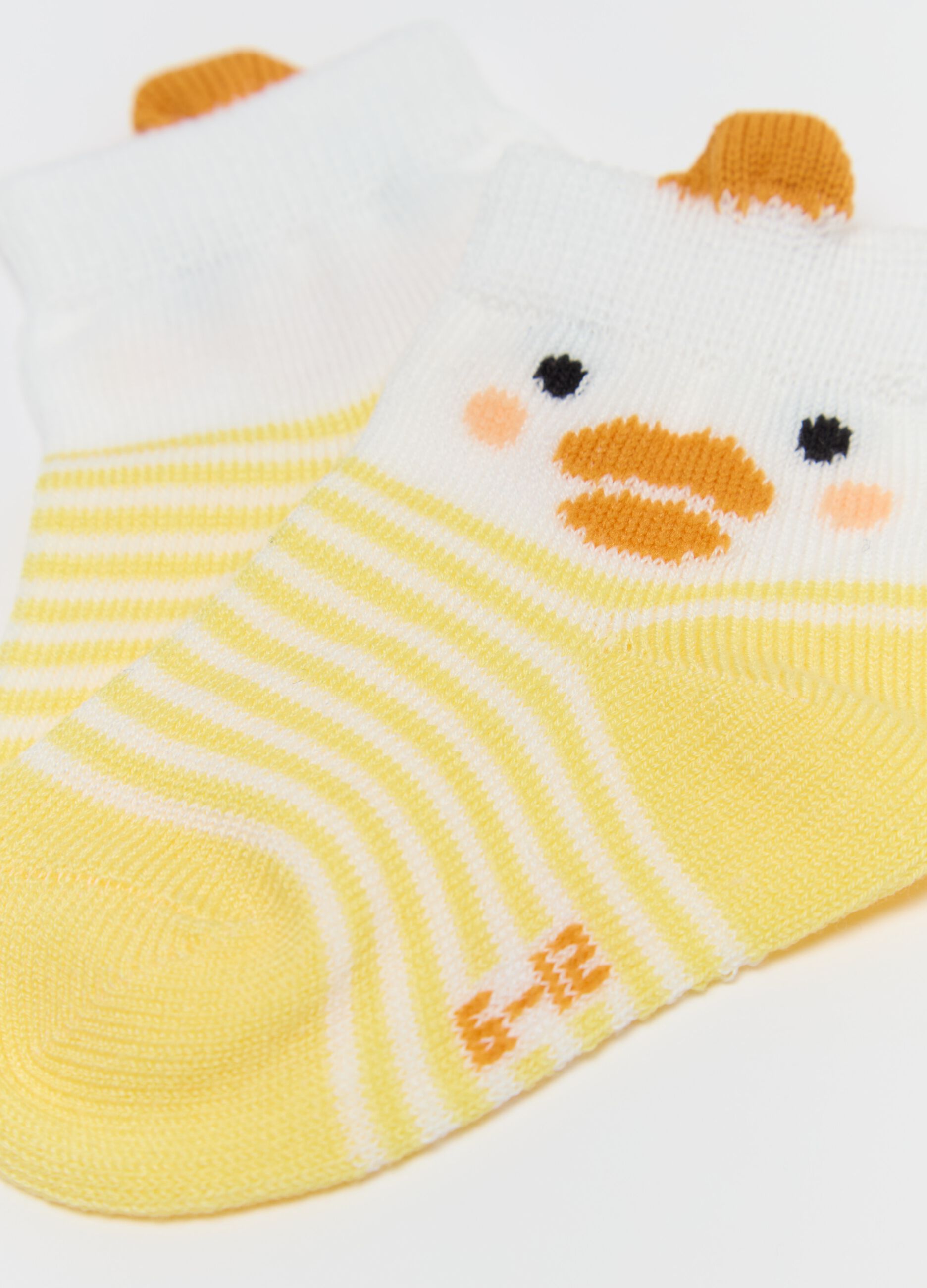 Two-pair pack stretch socks with animal design