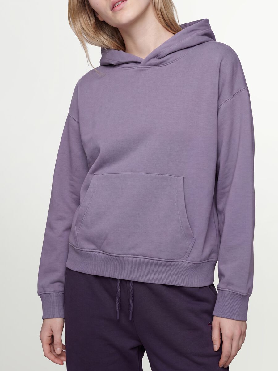 Felpa viola in misto cotone con cappuccio regular fit_2