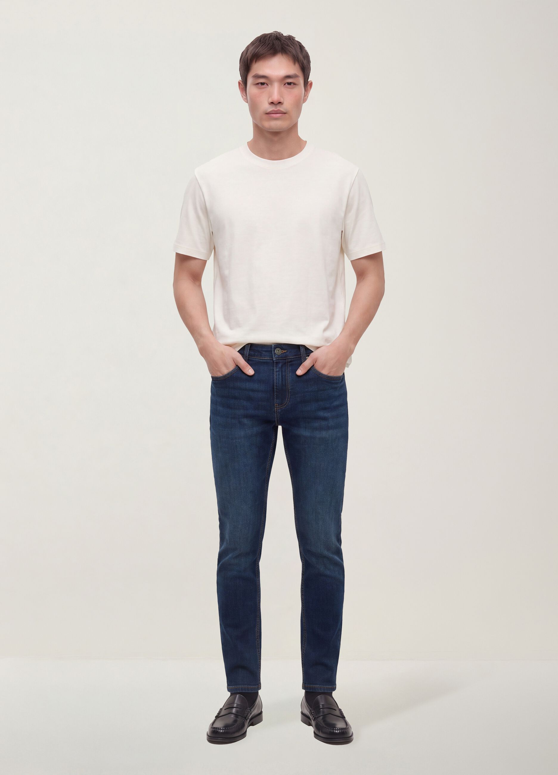skinny-fit stretch cotton denim jeans
