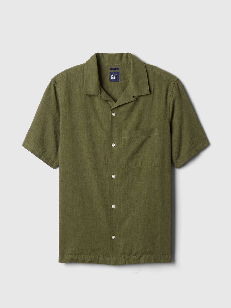 Camicia a maniche corte in lino e cotone_3