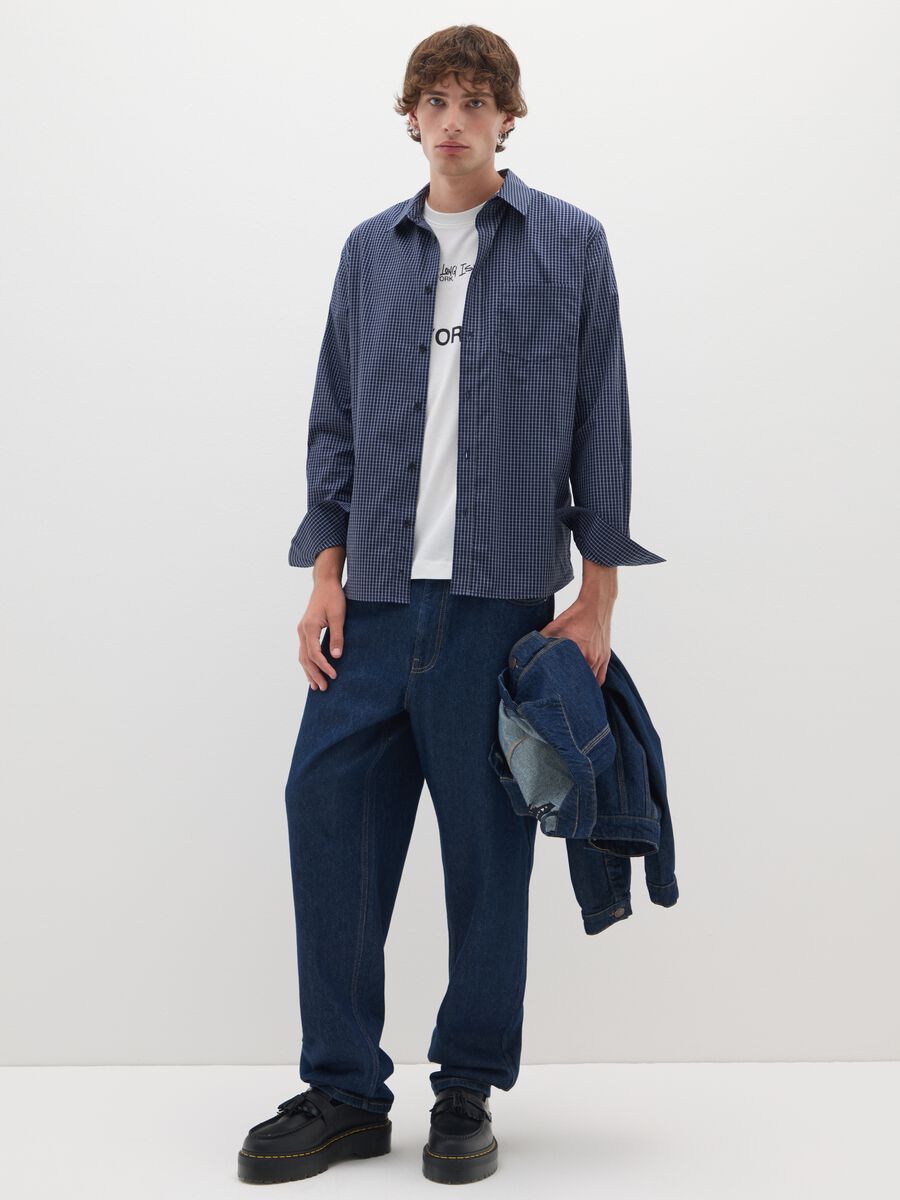 Blue pure cotton shirt regular fit_2