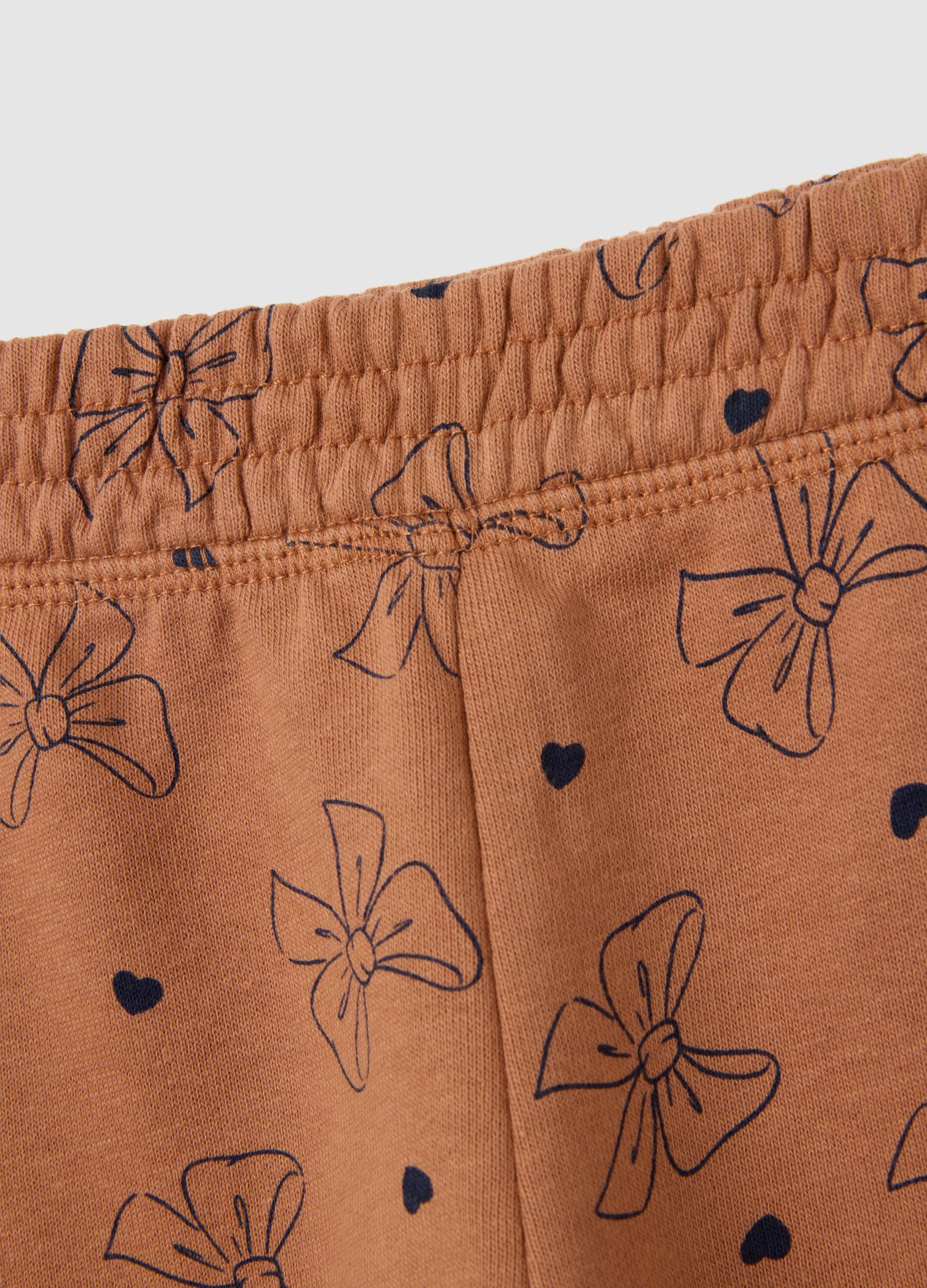 Girls' brown regular fit pure cotton leggings