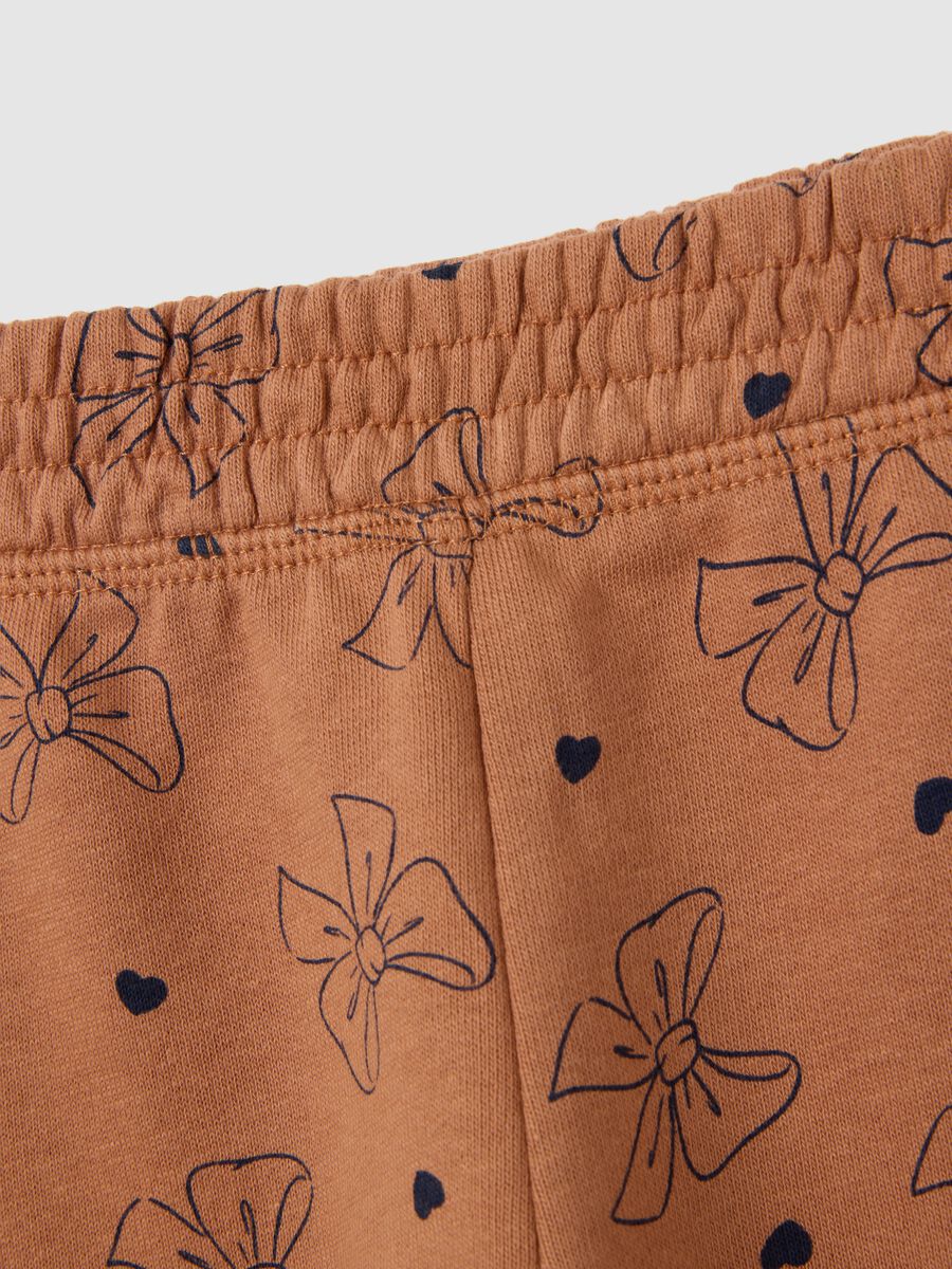 Girls' brown regular fit pure cotton leggings_2
