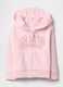 Pink cotton blend baby sweatshirt regular fit with zip and logo_0