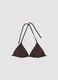 Brown triangle bikini top in stretch fabric_4
