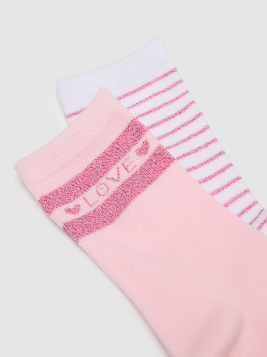 Girl's short socks tripack in multicoloured cotton blend_1
