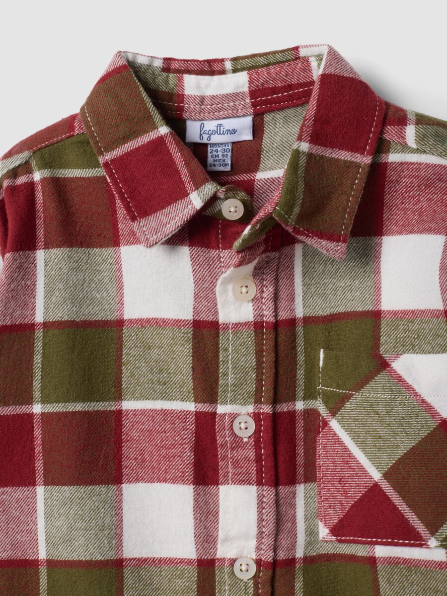 Boys&rsquo; multicolour checked pure cotton shirt_2