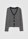 Striped cardigan with V neck_4