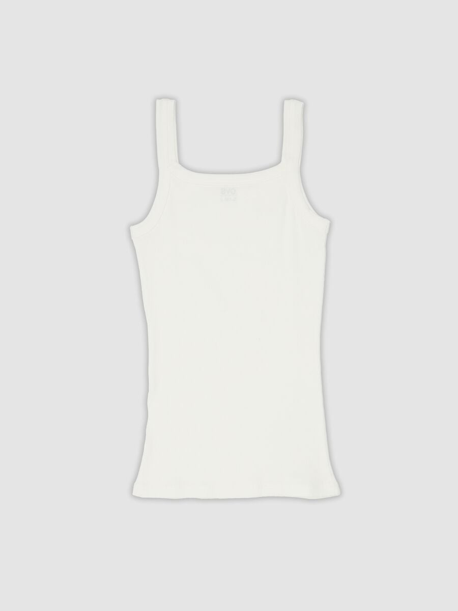 White crew-neck vest top in pure organic cotton_2