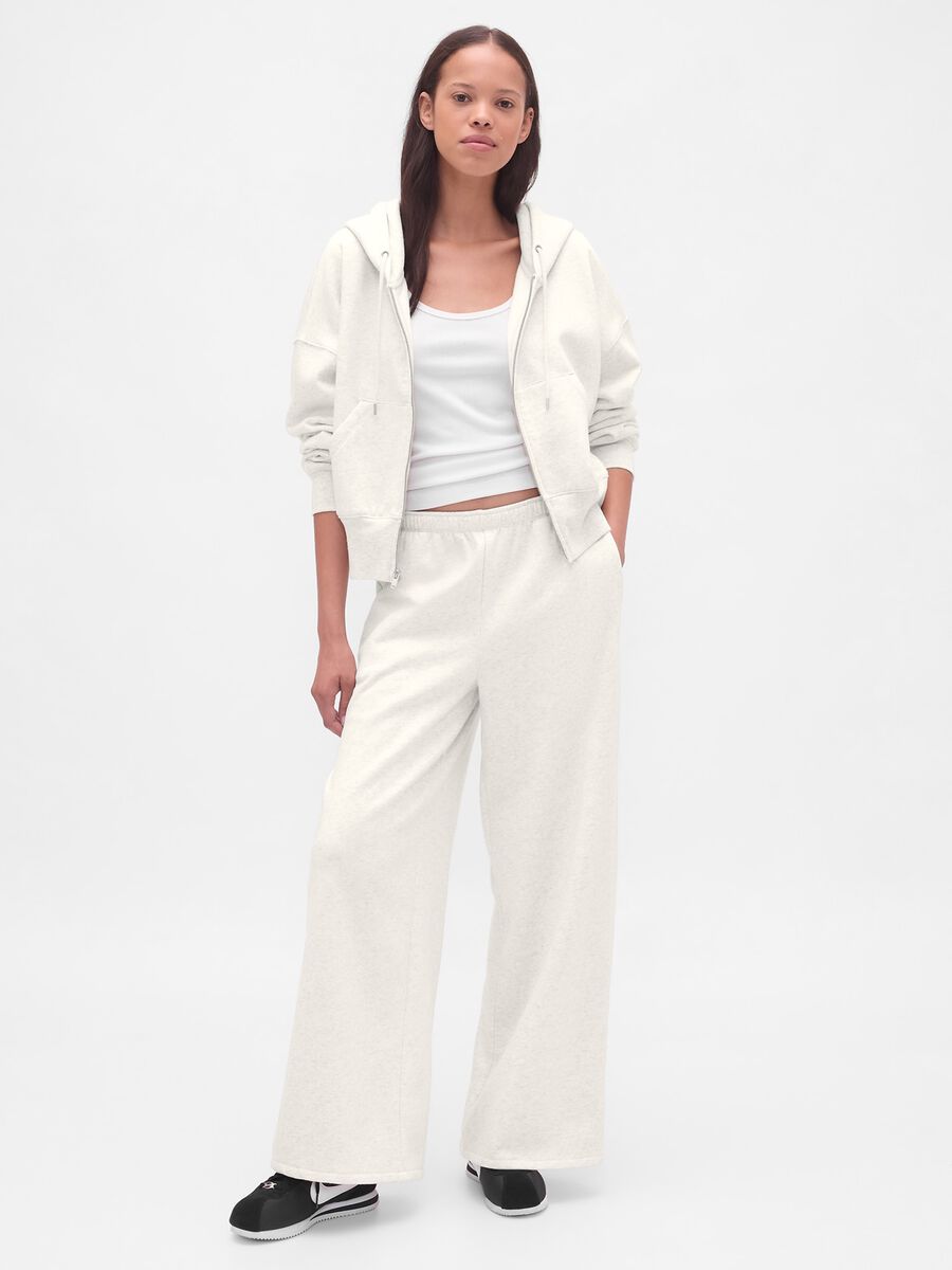 White Cotton Blend Trousers_0