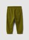 Green pure organic cotton joggers with drawstring for baby boy_1