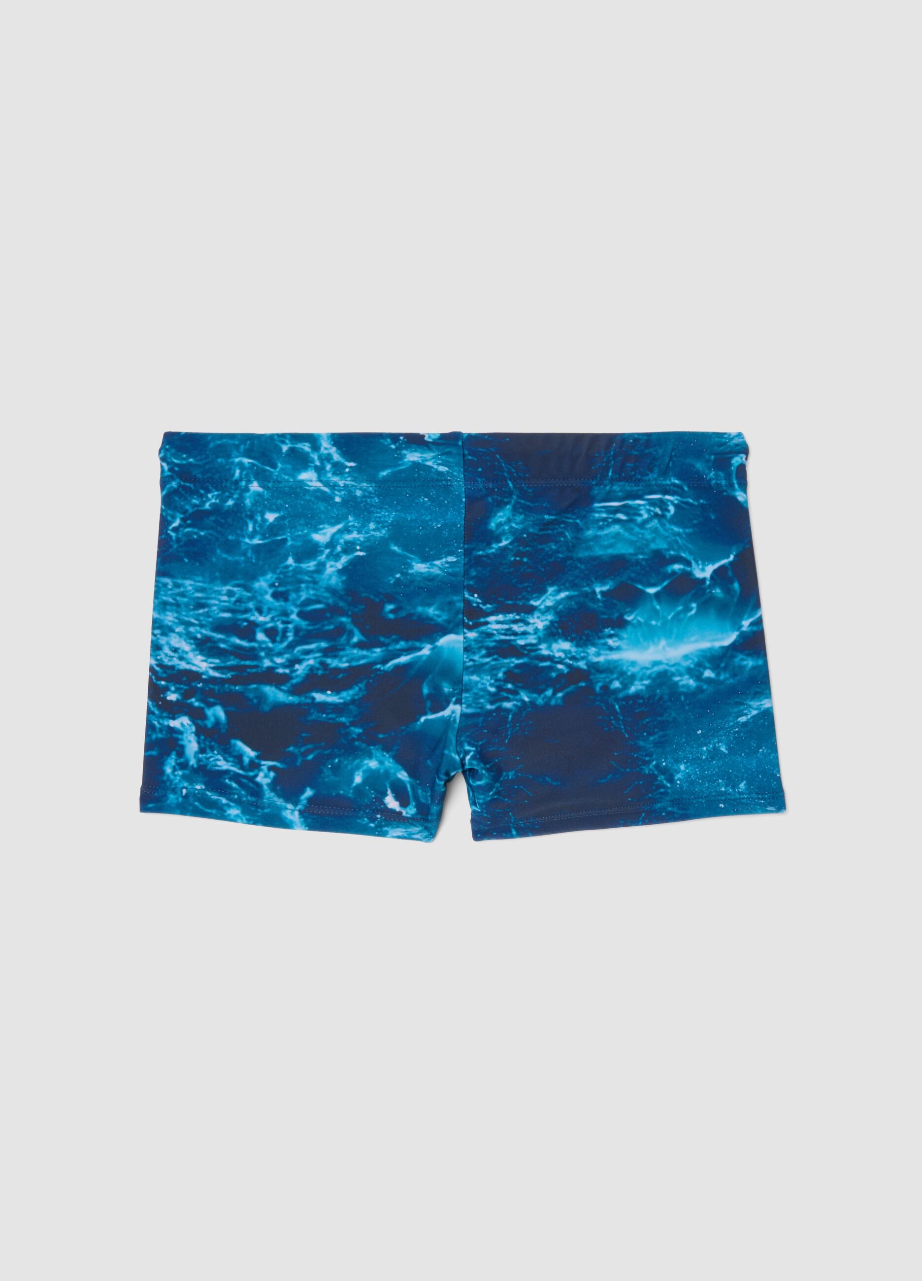 Blue stretch swim boxer shorts