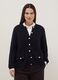 Black pure cotton regular fit cardigan with gold buttons_1