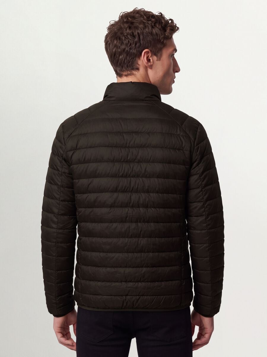 Brown Ultralight Padded Jacket, Regular Fit with Zip_3