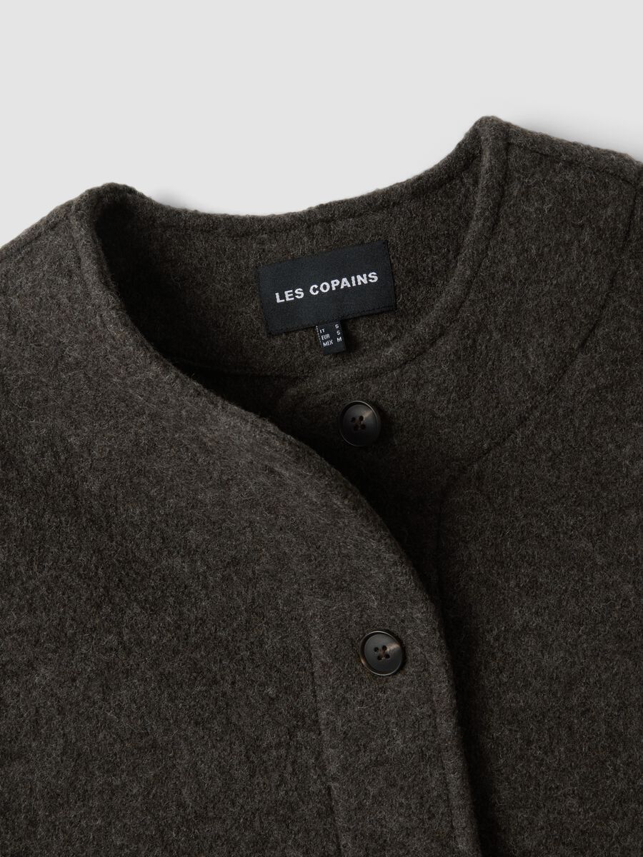 Black pure wool crew-neck gilet with relaxed fit_5