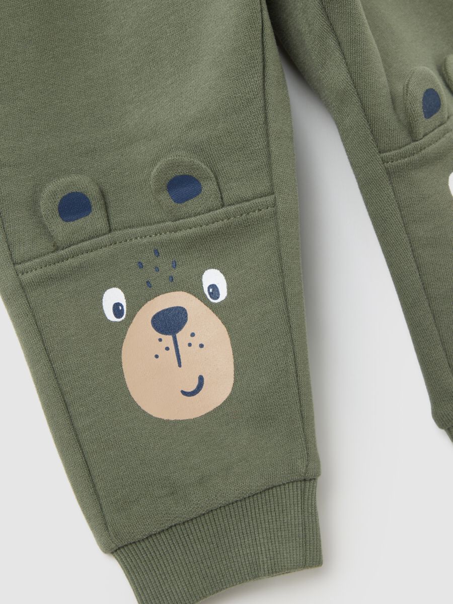 Children's green pure cotton trousers regular fit with print_2