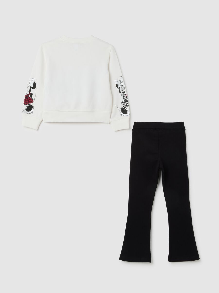 Girl's set in black and white cotton regular fit with Mickey print_1