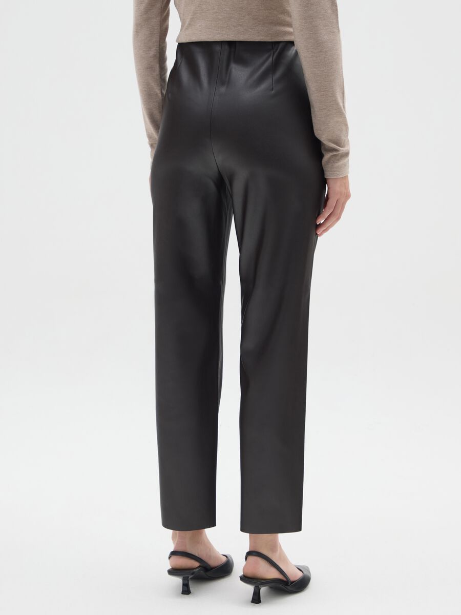 Black slim fit patent effect leggings_2