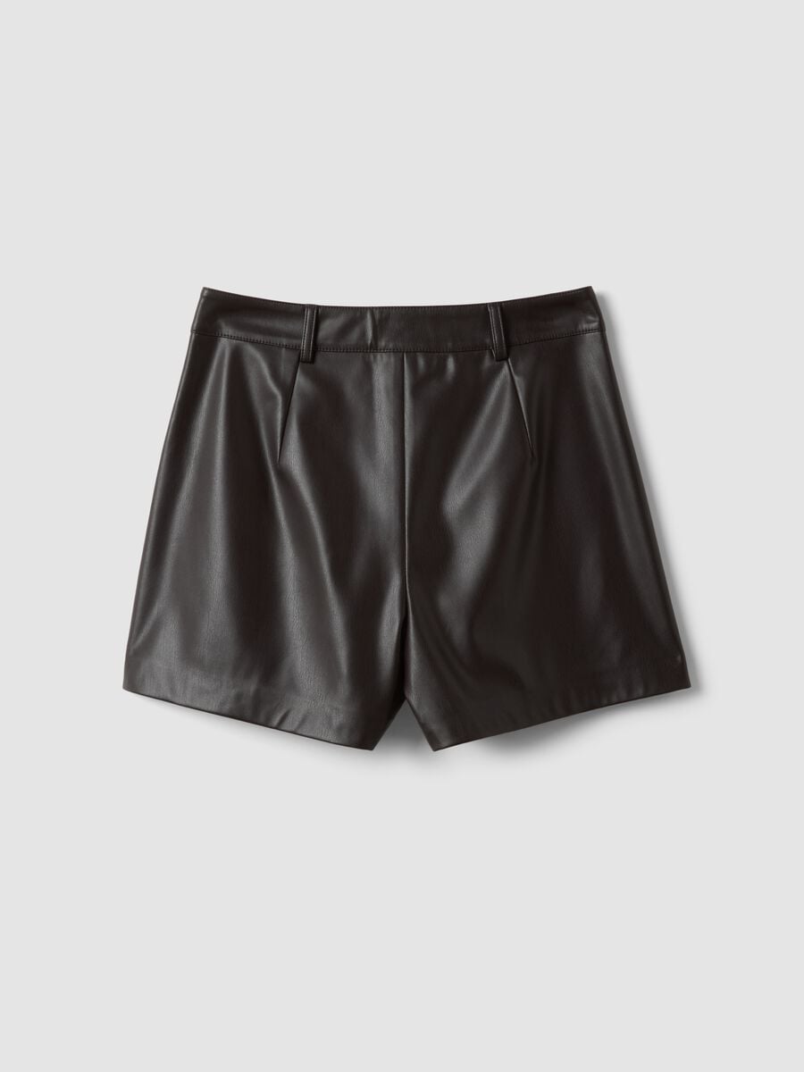 Shorts marroni regular fit con vita elasticizzata_6