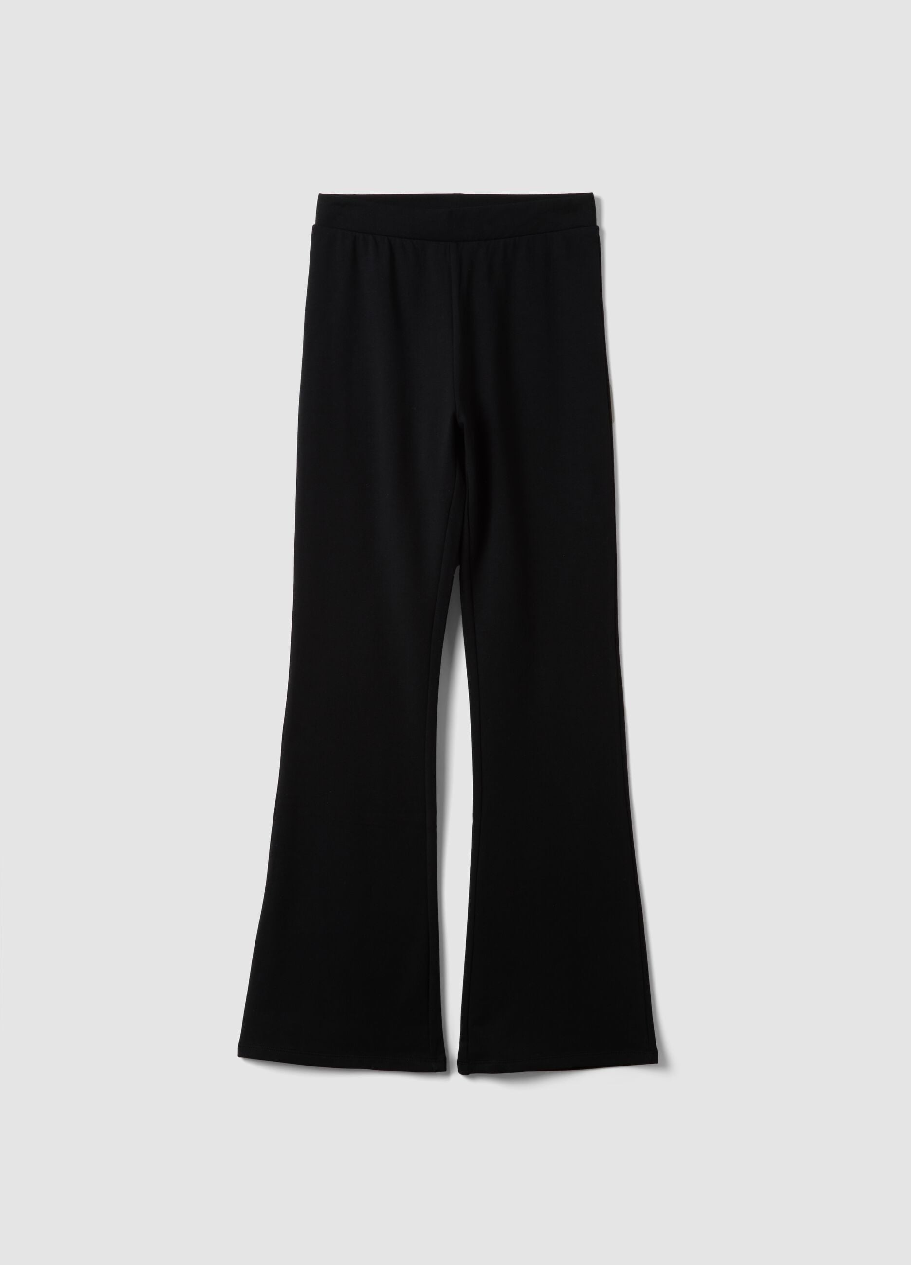 Leggings neri flare in cotone elasticizzato
