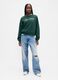Women's Green Sweatshirt with Print_2