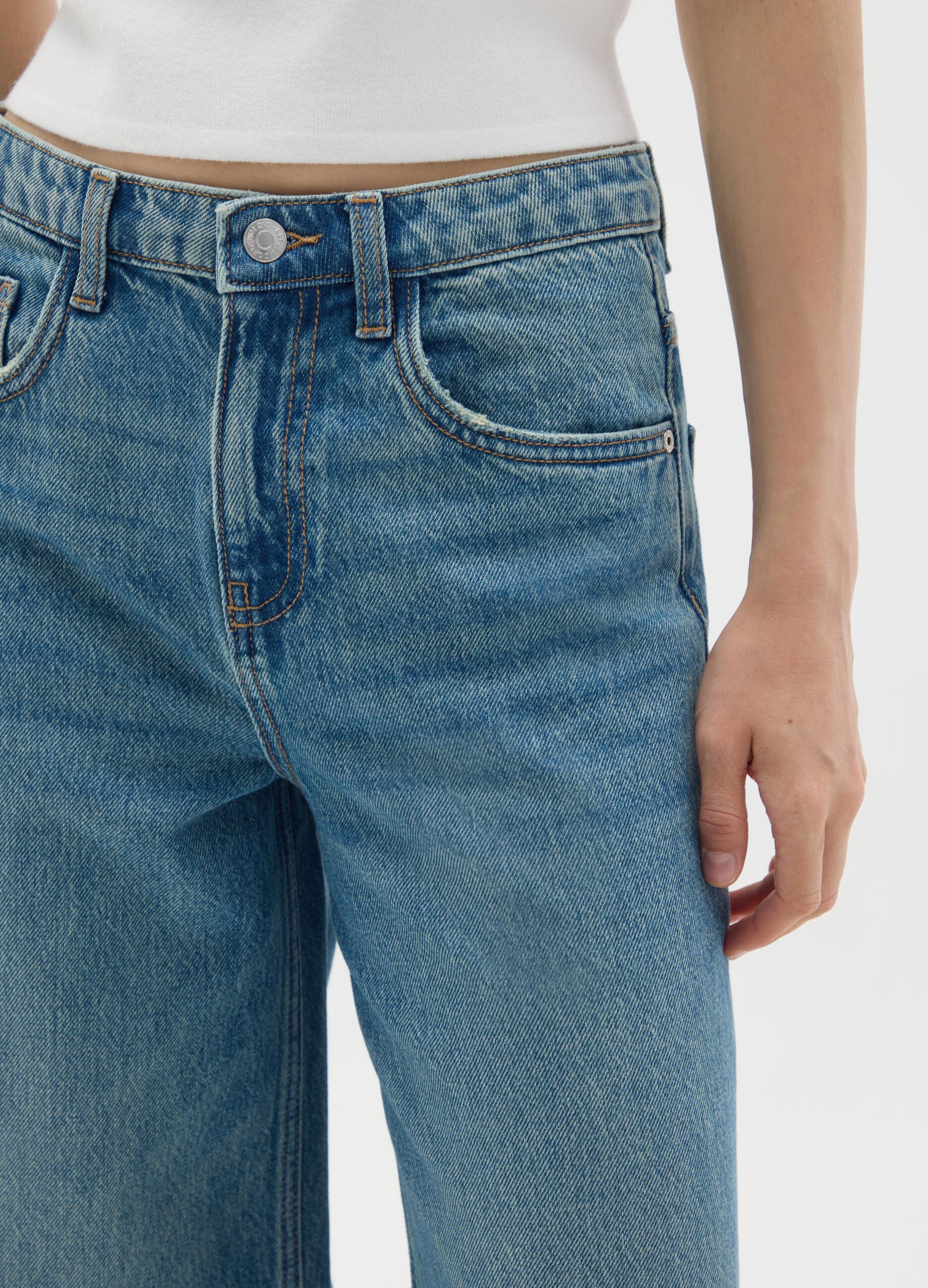 Wide Leg Denim Jeans