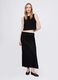 Long black skirt in linen and viscose_0