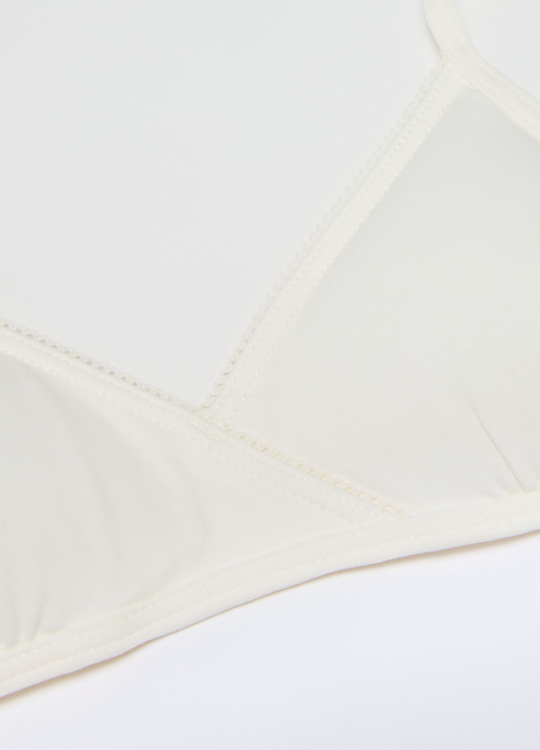 Girls' white stretch cotton bra