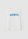Girls' T-shirt in pure white cotton regular fit with print_0