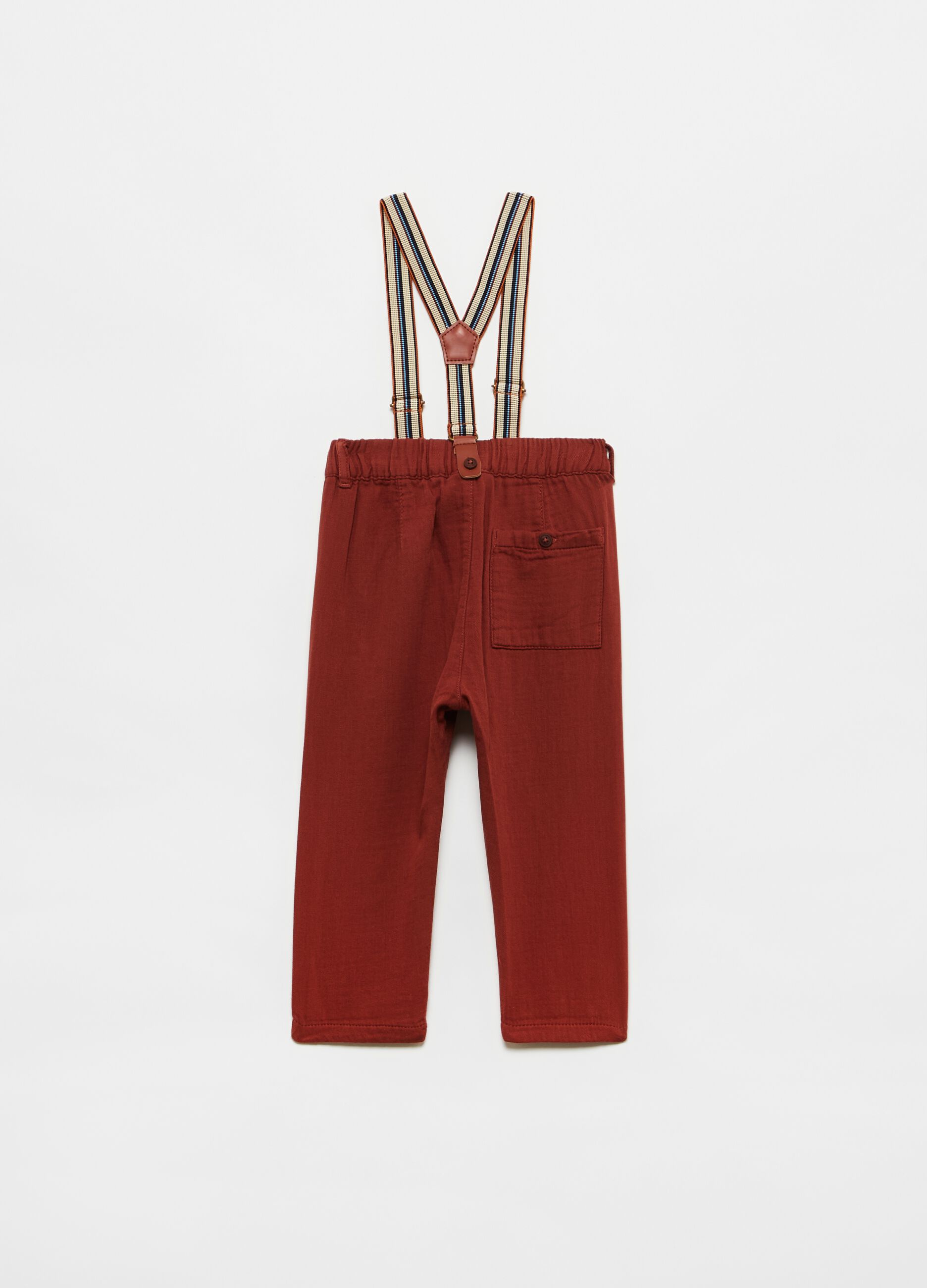 Cotton trousers with braces