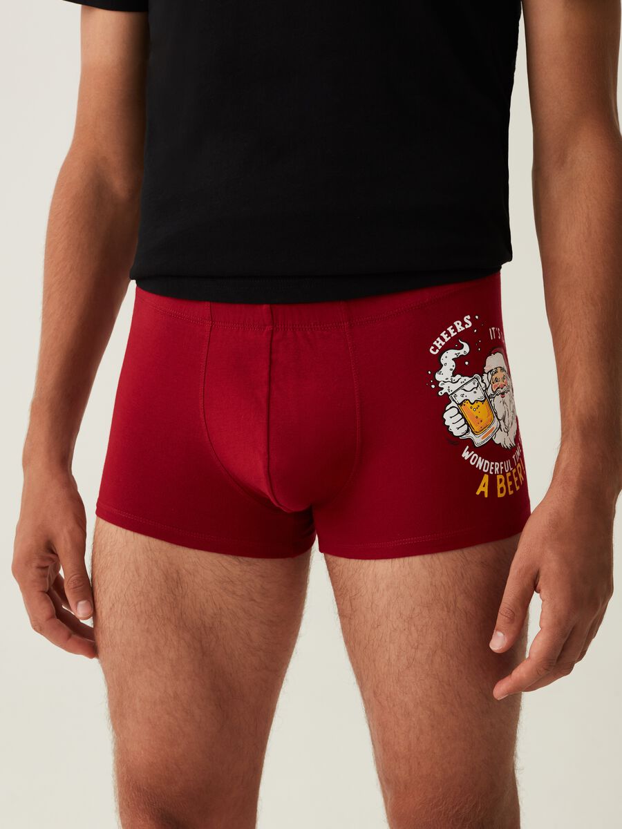 Boxer in cotone con stampa natalizia_1