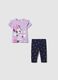 Purple and blue jogging set in stretch cotton with Minnie Mouse print_0