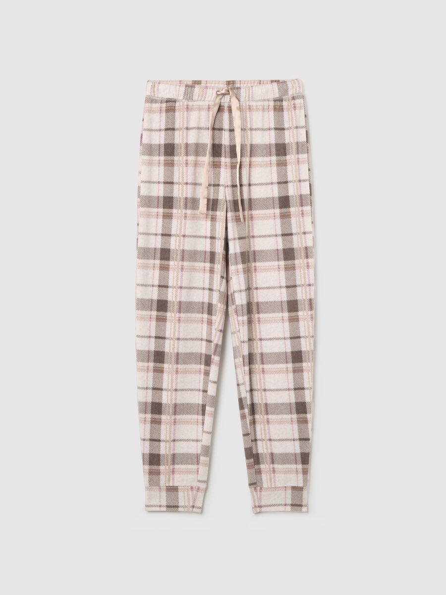 Pantaloni pigiama in pile rosa_4